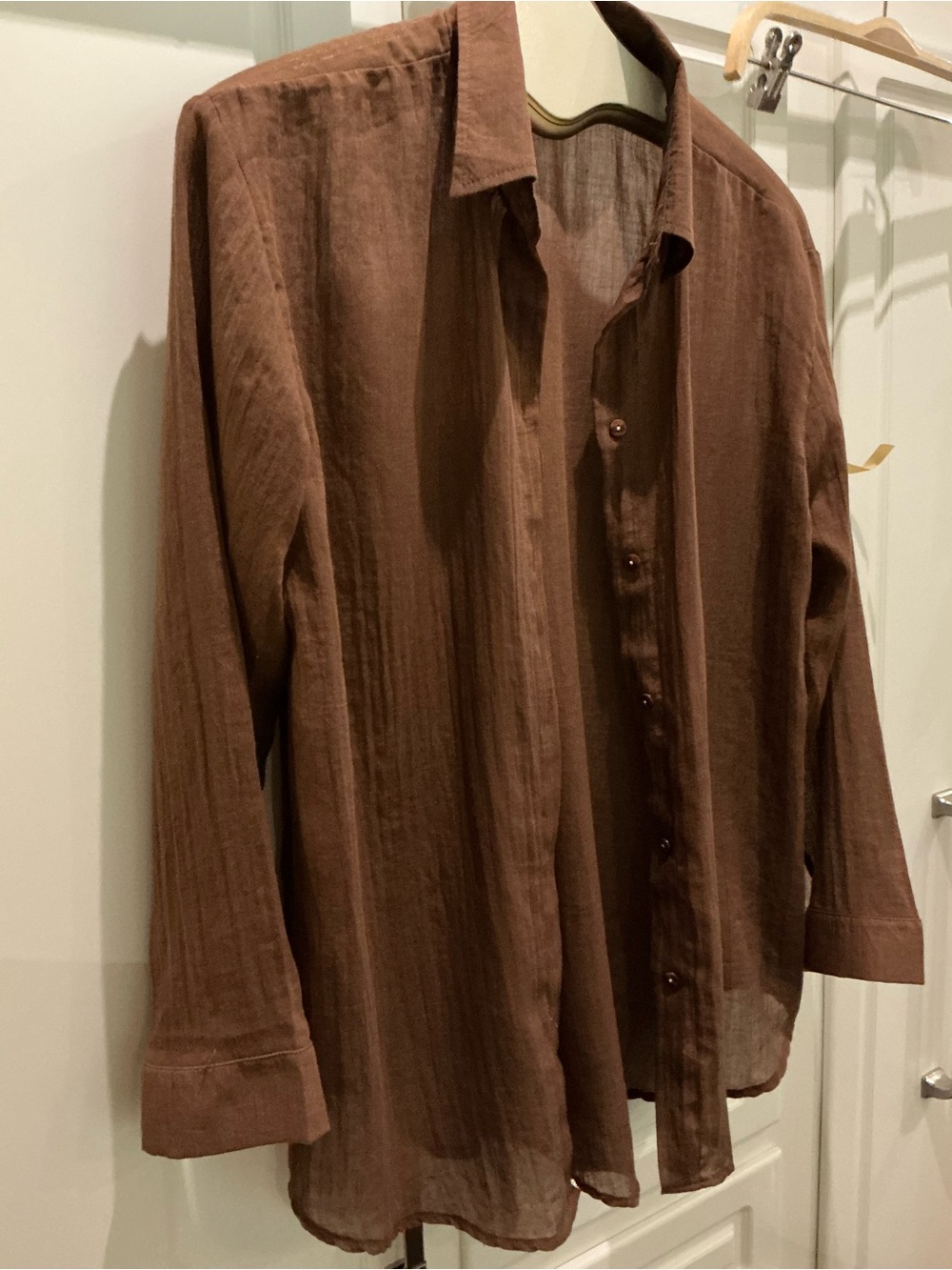 Lightweight Brown Button-Up Shirt